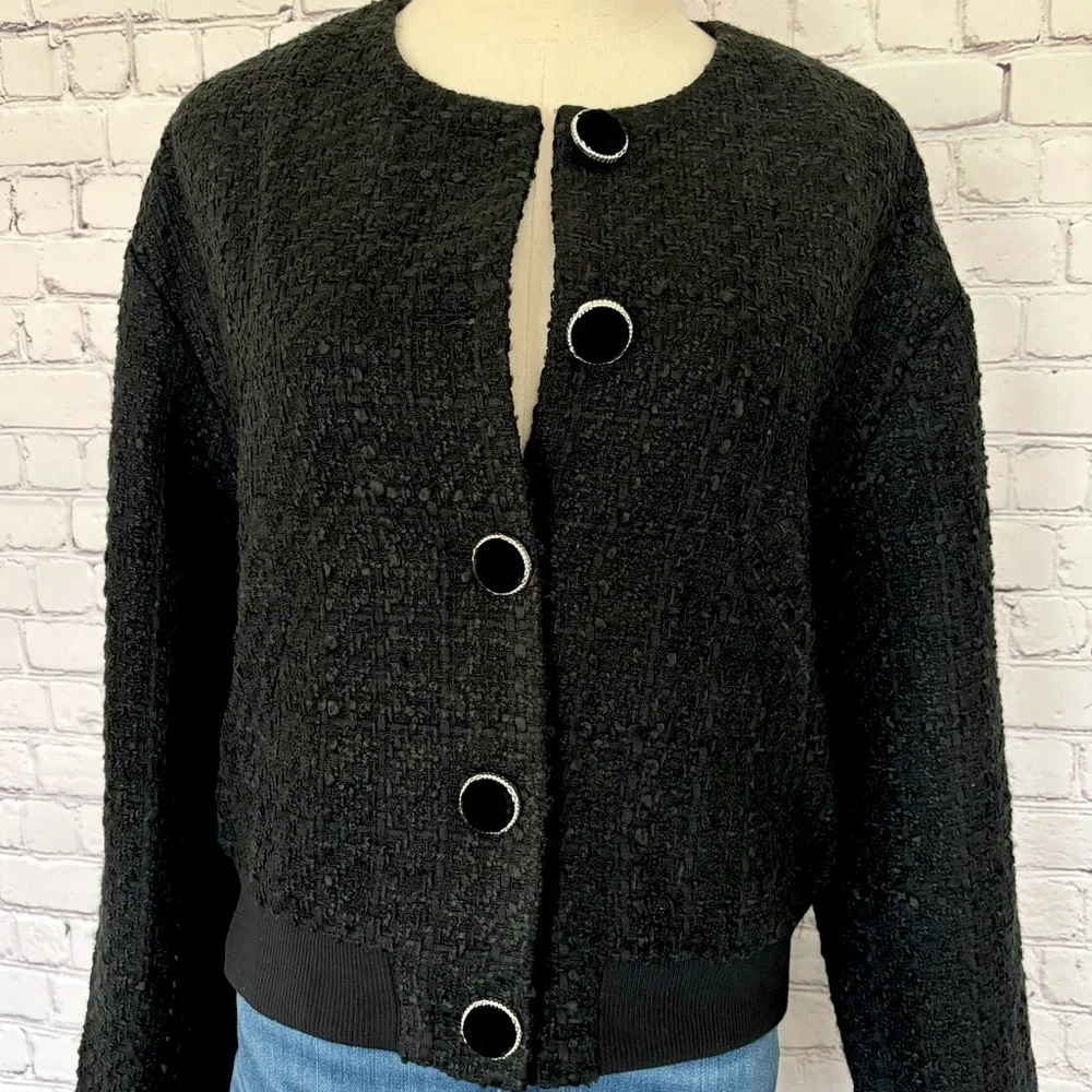 TRUTH by Republic Vintage-Style Cropped Tweed Boucle Bomber Jacket--NWT--12